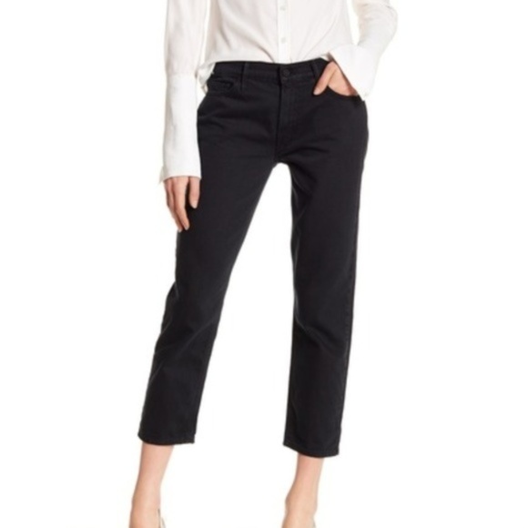 MOTHER Denim - MOTHER The Dropout Cropped Slim Black Jeans NWT